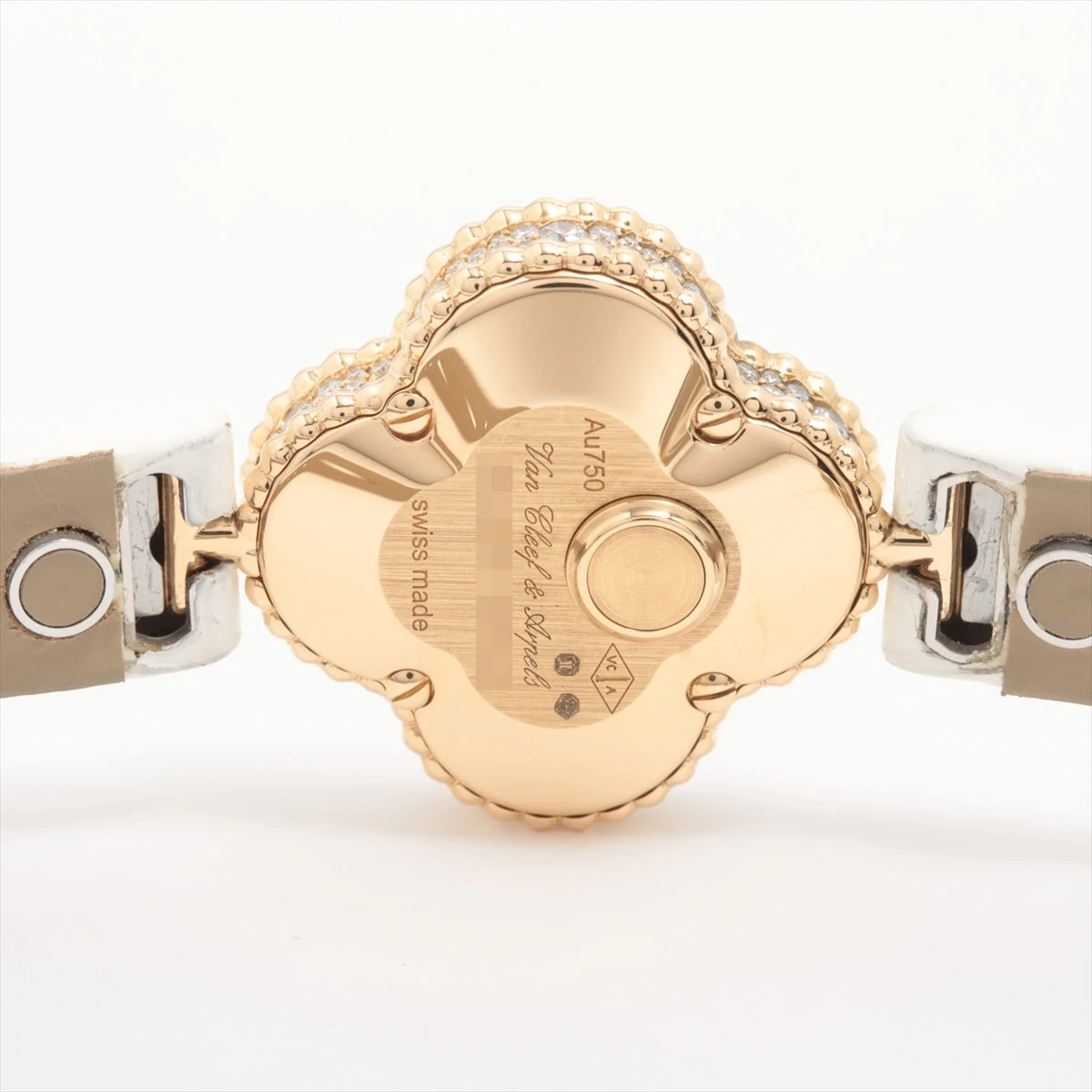 ヴァンクリーフ&アーペル アルハンブラ VCARPBEH00 YG×革 QZ 青