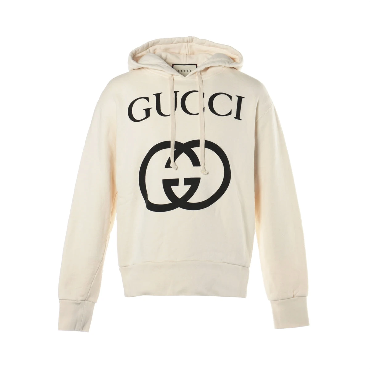 【人気デザイン】グッチ　インターロッキングG　プルオーバー　パーカー　アイボリー グッチ インターロッキングG コットン パーカー S メンズ