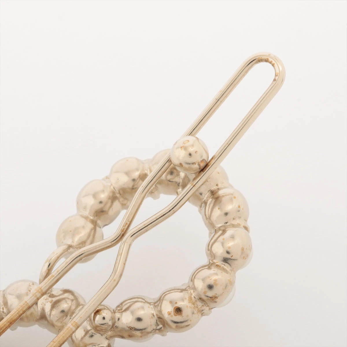 シャネル ココマーク C21C バレッタ GP×ラインストーン×フェイクパール