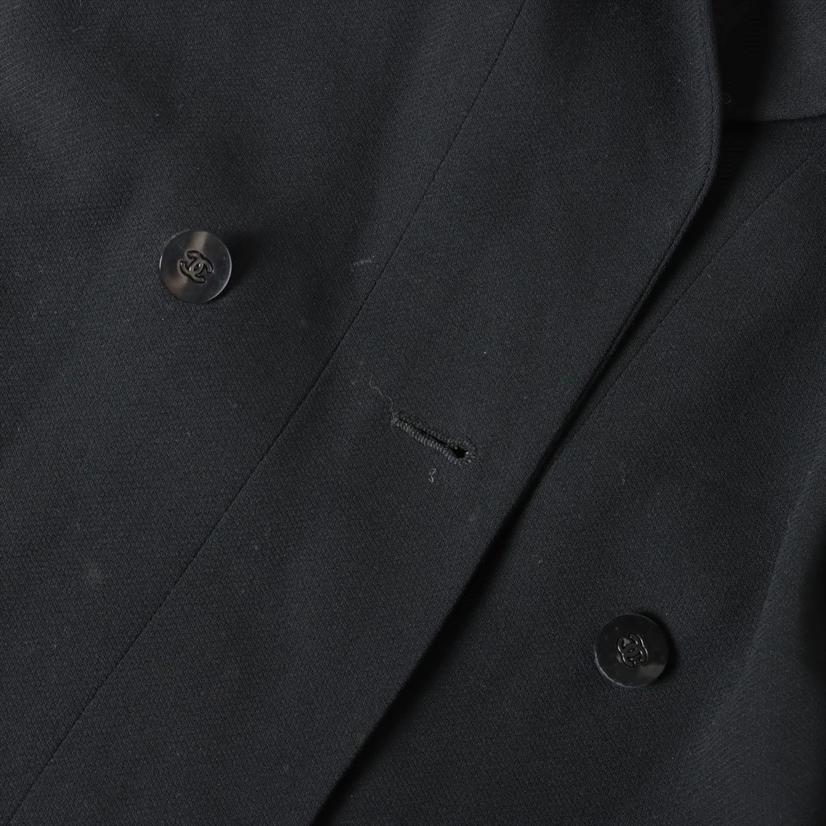 シャネル黒１つボタンジャケット CHANEL シャネル Knit Jacket ニット ジャケット ココマーク