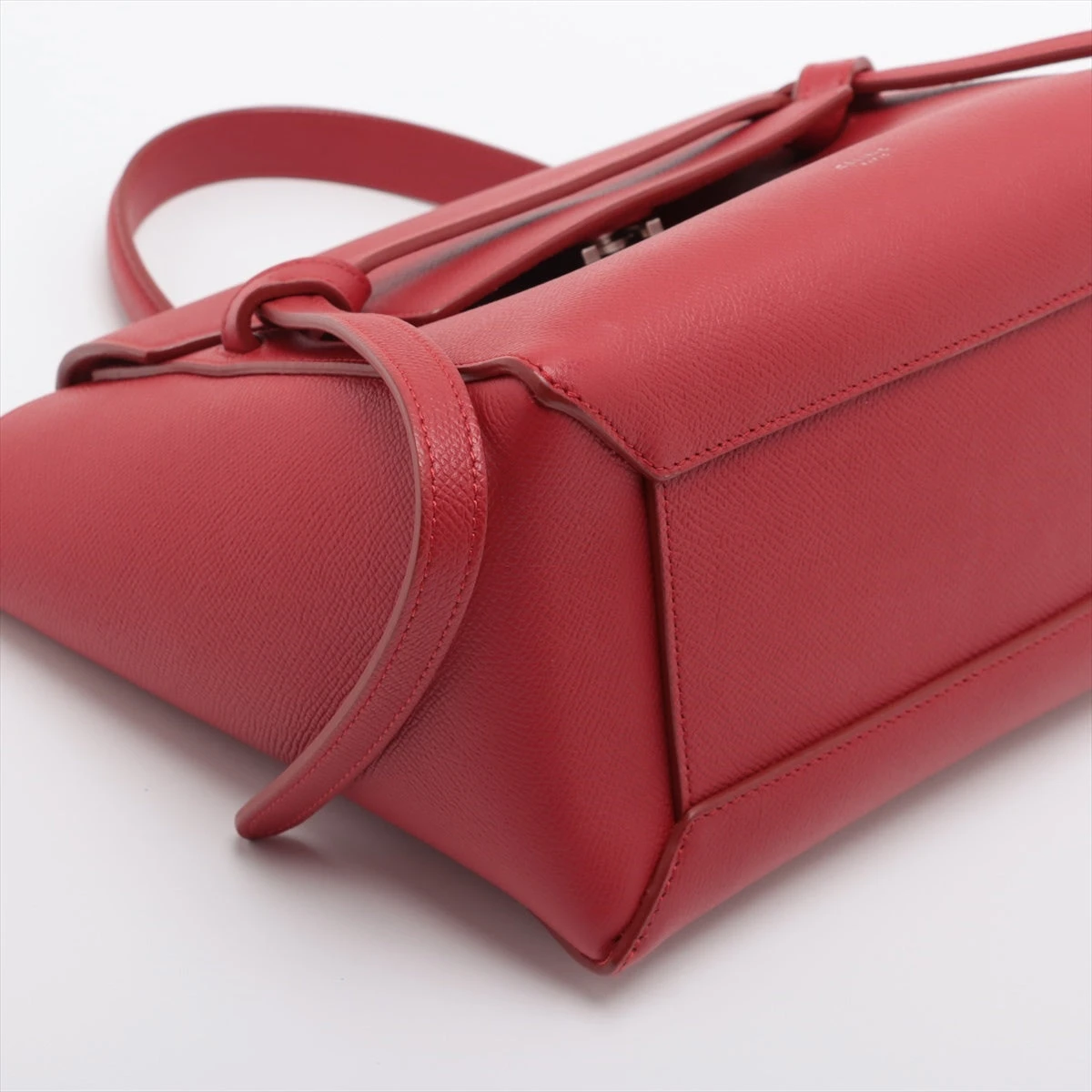 CELINE　セリーヌ 2way マイクロベルトバッグ レザー レッド セリーヌ ベルトバッグマイクロ レザー 2WAYハンドバッグ レッド