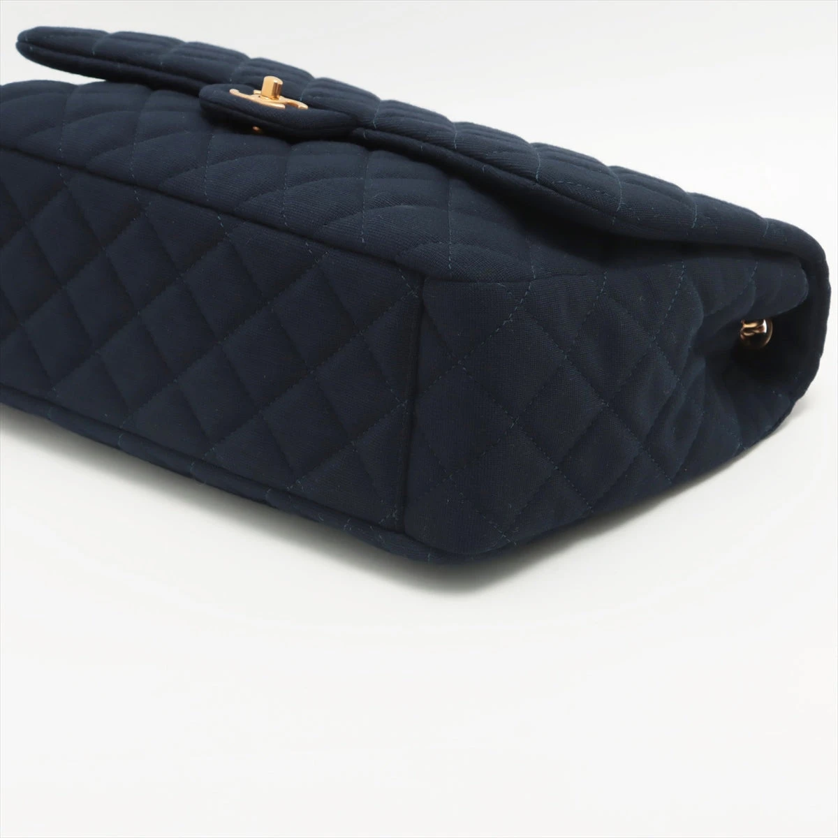 シャネル デカマトラッセ コットン シングルフラップ ダブルチェーン