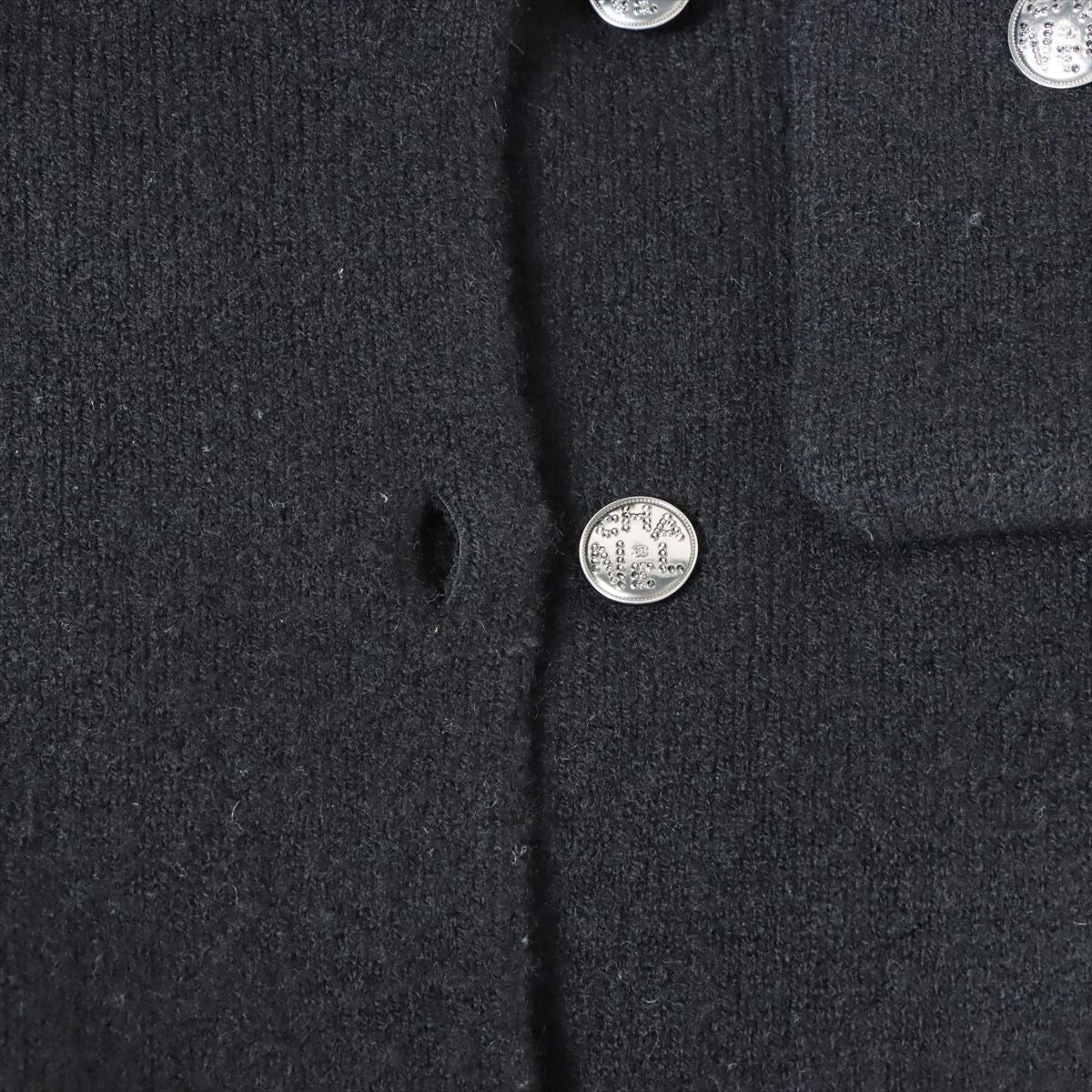 美品☆シャネル シルク カーディガン 36 CHANEL シャネル カーディガン 新品同様 ネイビー・ブルー