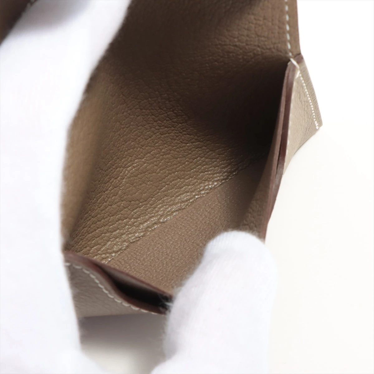 エルメス R.M.S エバーカラー カードケース エトゥープ シルバー金具 B