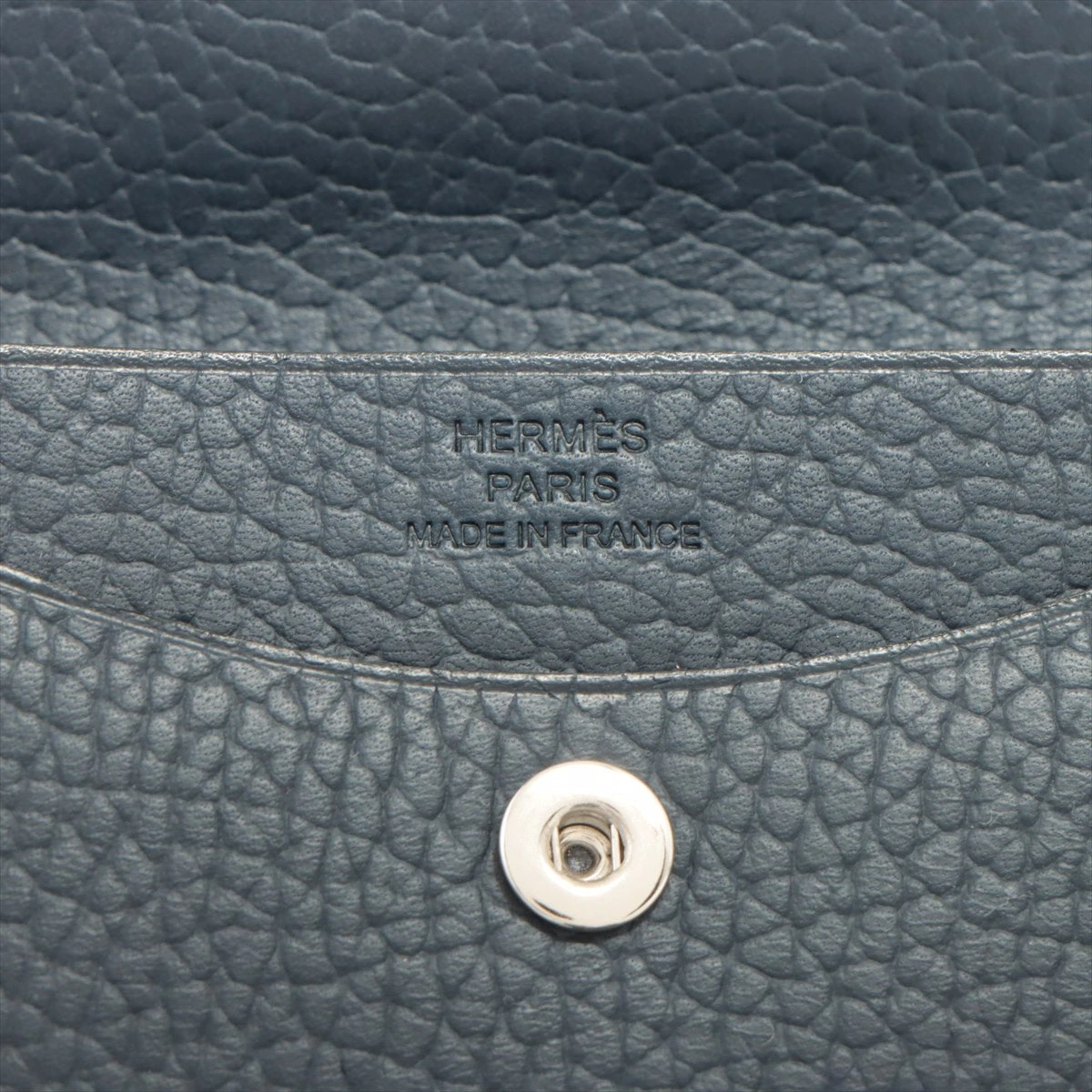 エルメス ユリス トゴ コンパクトウォレット ネイビー シルバー金具 B 
