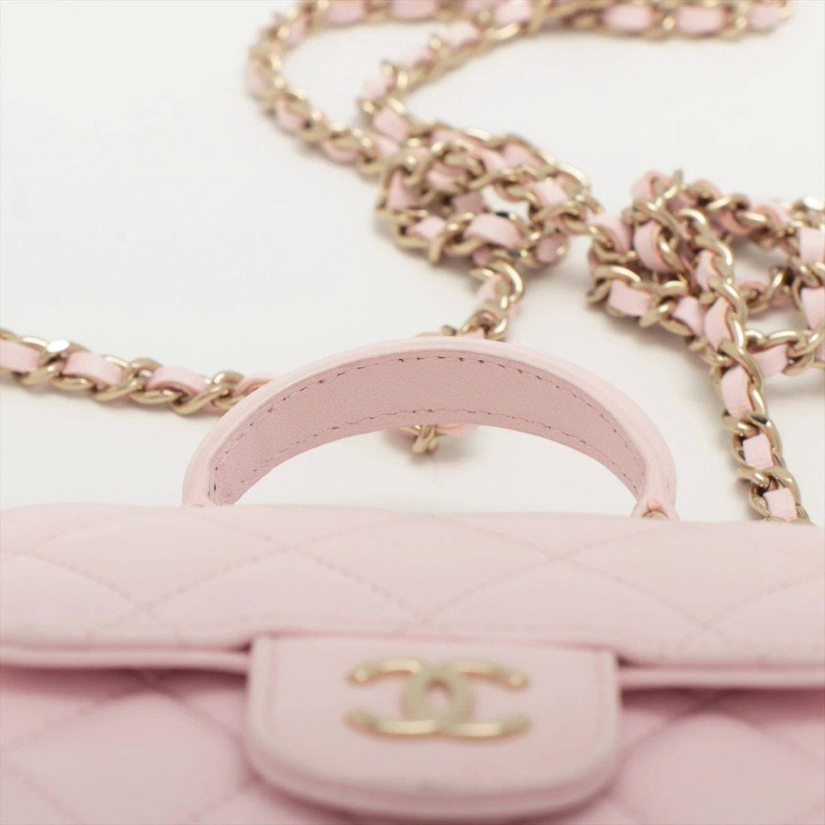 【美品】超レア　シャネル　ラム・マトラッセ・がま口・チェーンショルダー・ＳＶ金具 シャネル マトラッセ ラムスキン チェーンショルダーバッグ