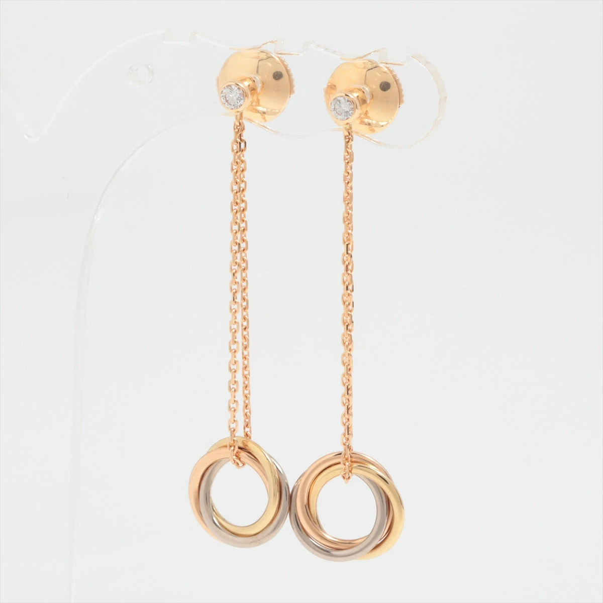 カルティエ トリニティ ダイヤ ピアス 750(YG×PG×WG) 3.8g