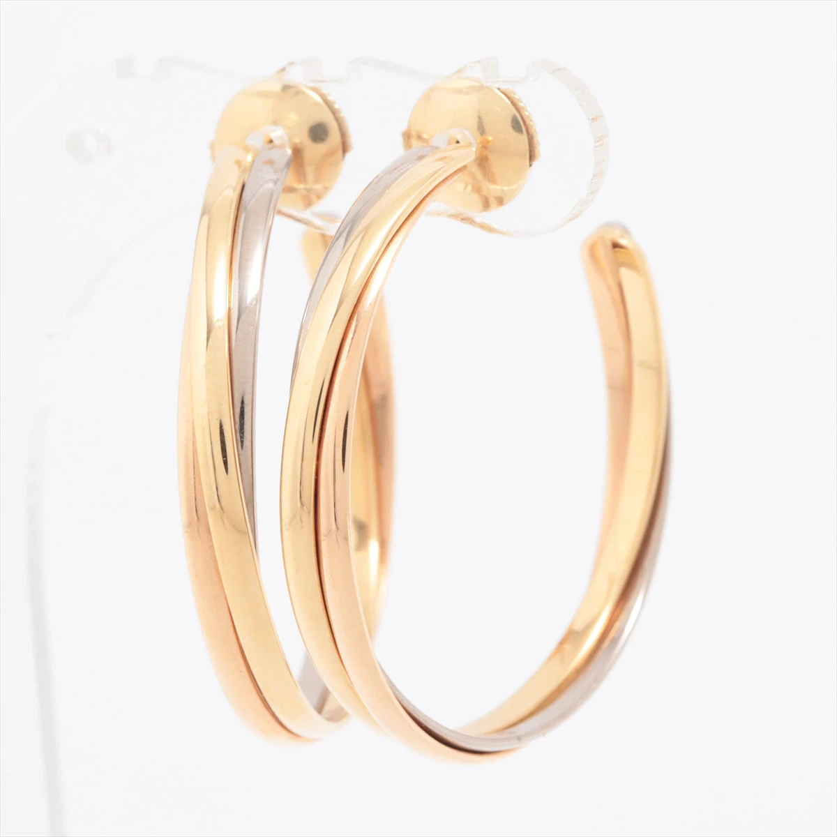 【美品】カルティエ　トリニティ　ピアス　片耳用　750 PG×WG 楽天市場】Cartier トリニティピアス 750 WG YG PG 3カラー