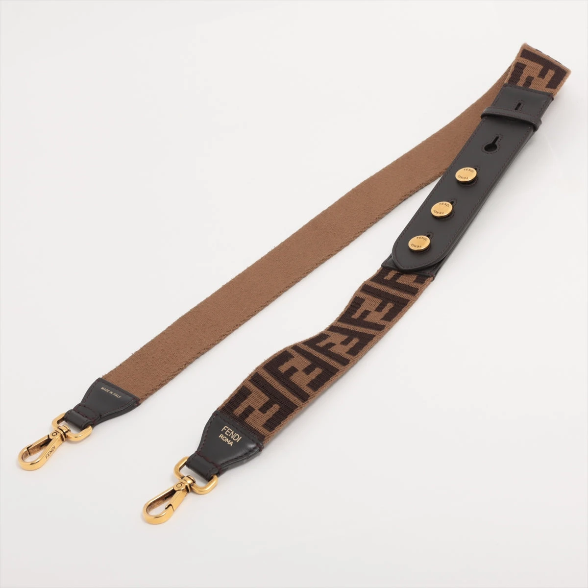 フェンディ ストラップユー ショルダーストラップ キャンバス×レザー