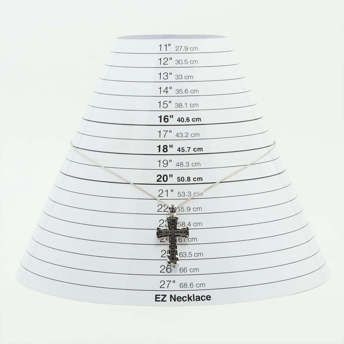 ゆきざき ヨビコ ブラックダイヤ ネックレス K18WG 14.2g 0.75 