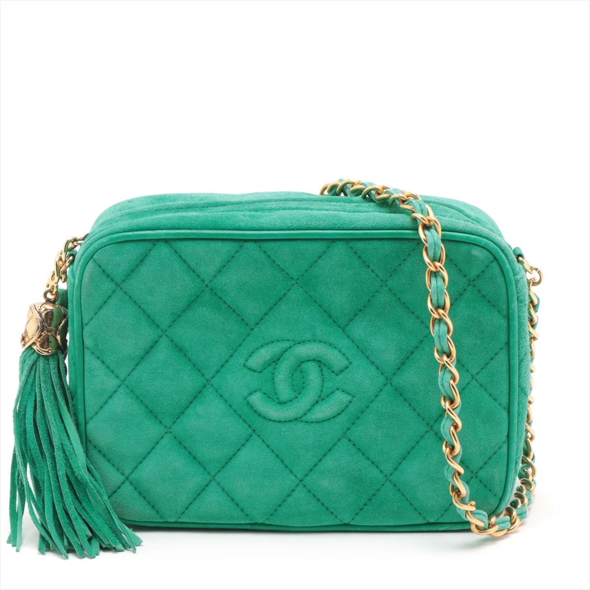 【異素材】CHANEL ショルダーバッグ マトラッセ スエード レザー シャネル マトラッセ スエード チェーンショルダーバッグ