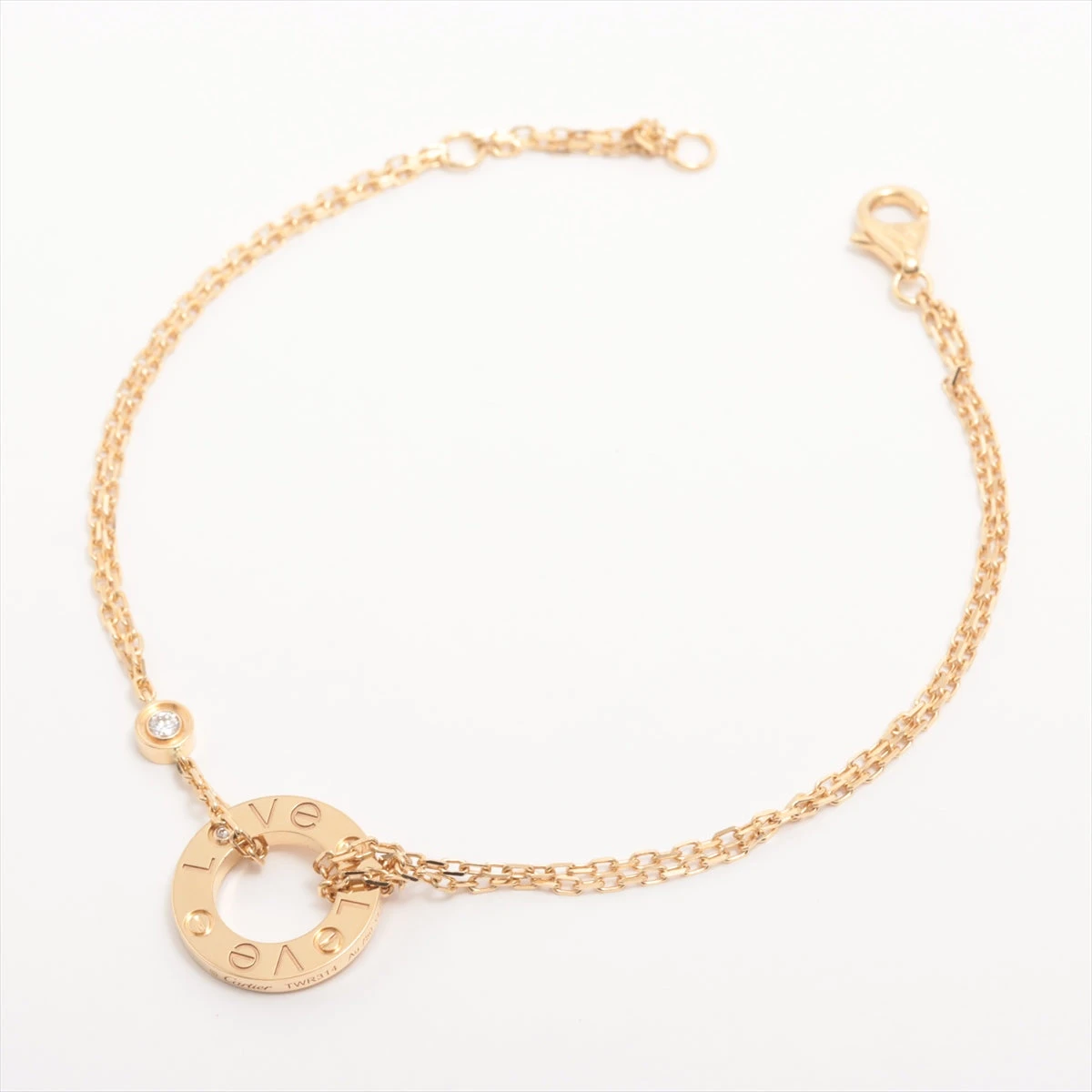 カルティエ ラブサークル 2P ダイヤ ブレスレット 750(YG) 4.3g  