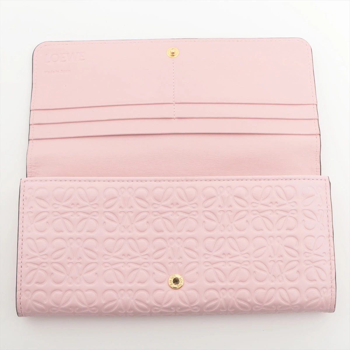 ロエベ アマソナ コンパクトウォレット 財布 アナグラム サーモンピンク ロエベ リピートアナグラム レザー 財布 ピンク A2520579｜中古