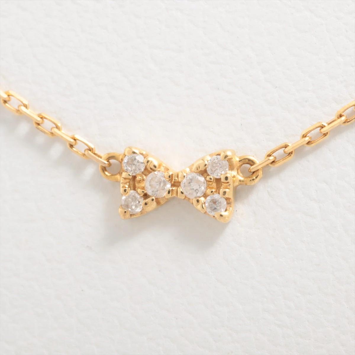 AHKAH S アルファベットダイヤネックレス K18 0.03ct ☆アガット ガサガサ 