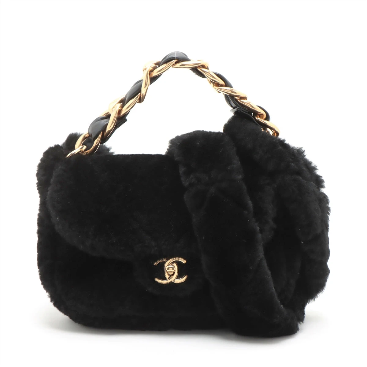CHANEL ムートン スエード ハンドバッグ ブラック系 5番台 シール付き 楽天市場】シャネル ムートン バッグ（レディースバッグ｜バッグ
