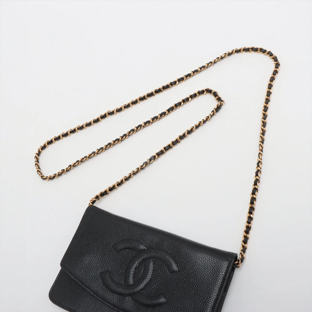 CHANEL　デカココ　ミニ財布　キャビアスキン　チェーンウォレット　ゴールド 極美品 シャネル チェーンウォレット 入手困難 キャビアスキン
