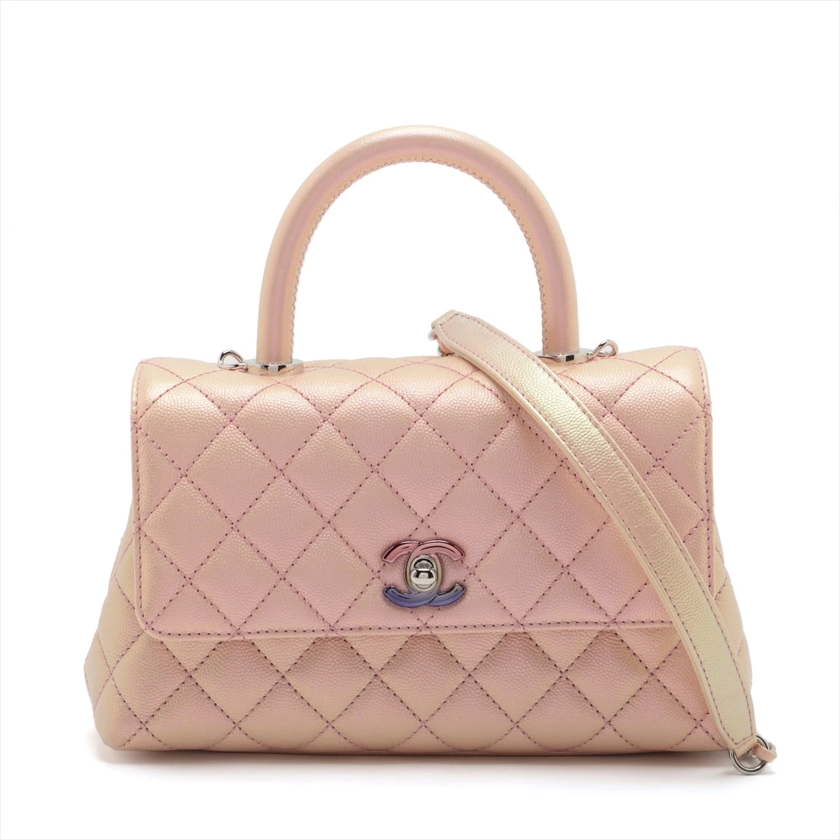 シャネル ココハンドル24cm ピンク 即発☆ビビットピンクが可愛い！】シャネル ココハンドル 24cm