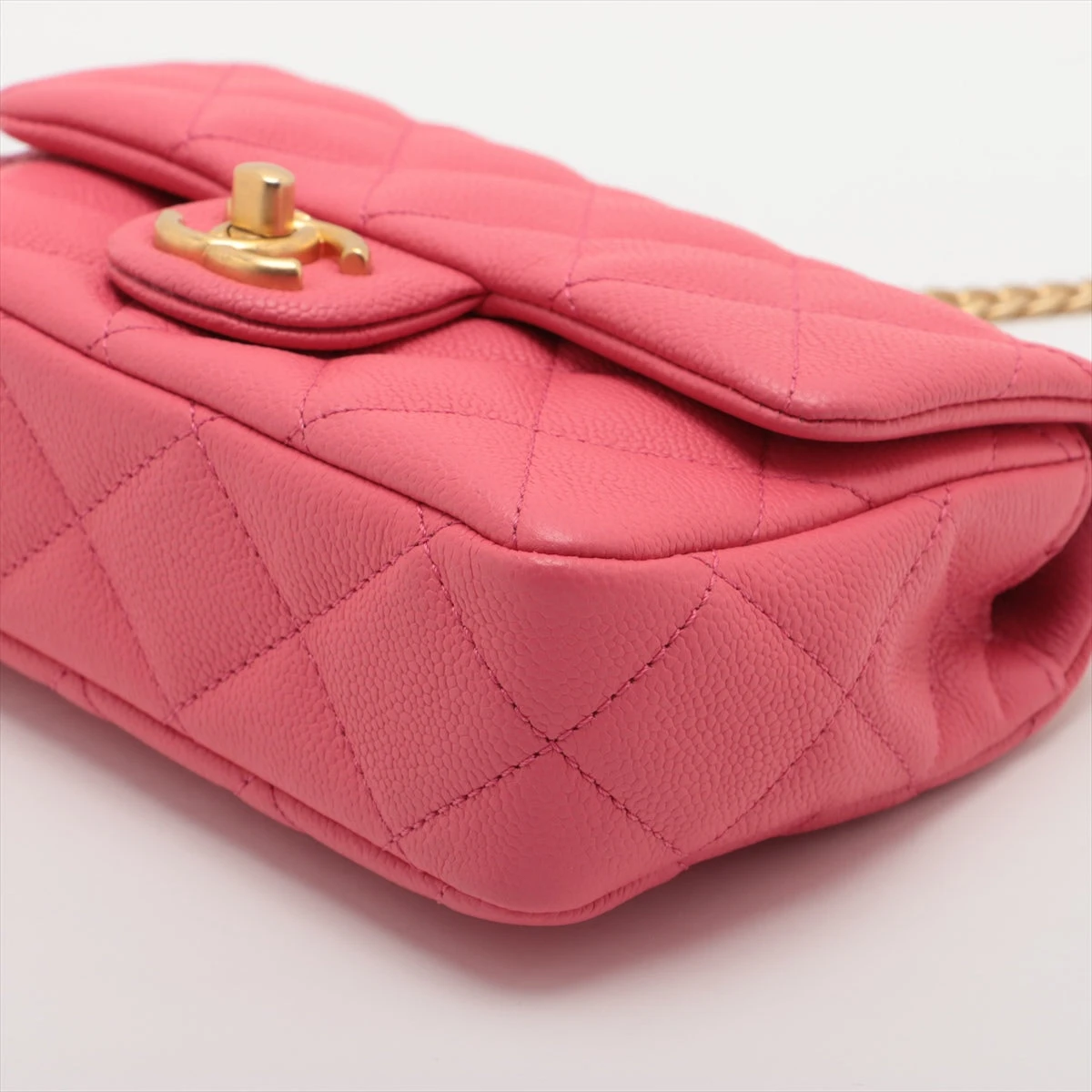 CHANEL シャネル マトラッセチェーンウォレット ピンク/SV