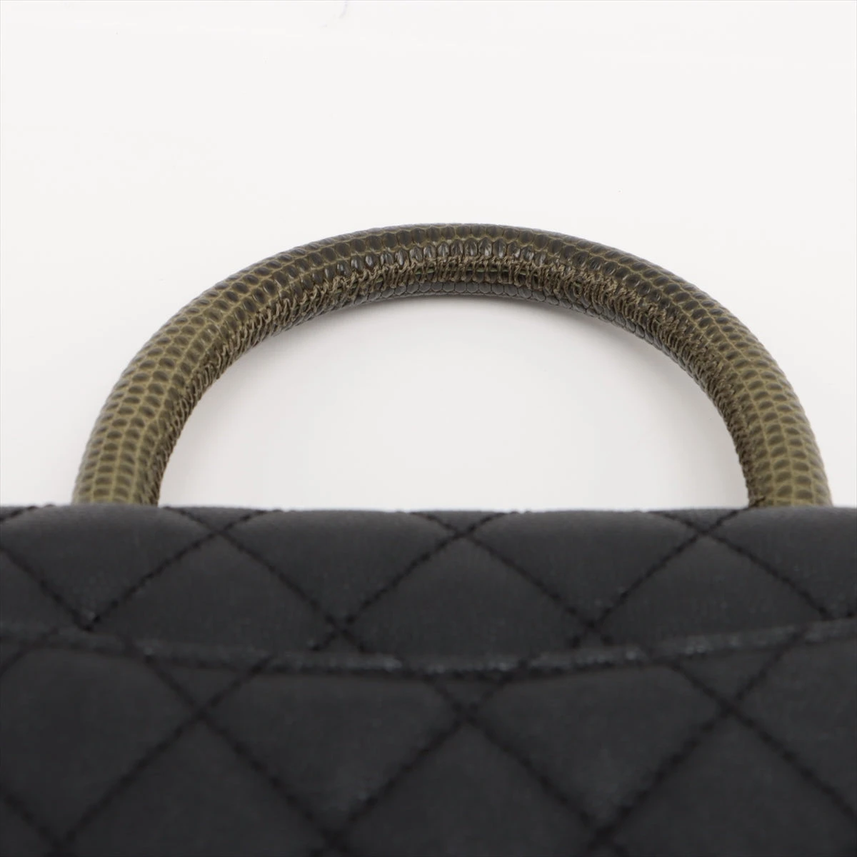 シャネル ココハンドル キャビアスキン×パイソン 2WAYハンドバッグ