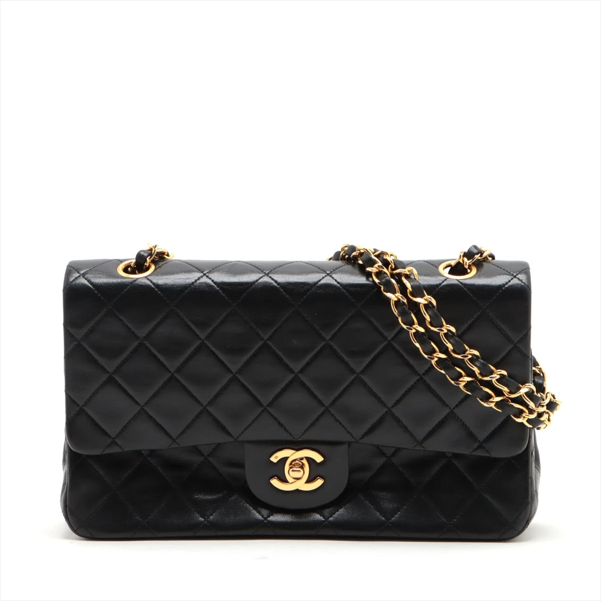 超美品 CHANEL マトラッセ ダブルフラップ ラムスキン CHANEL シャネル マトラッセ ダブルフラップ チェーン