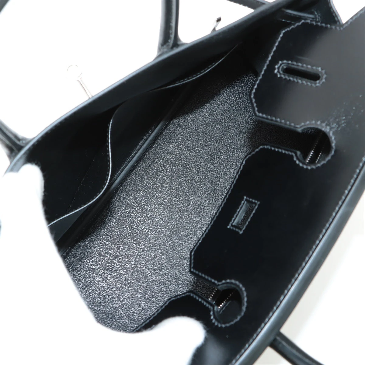 エルメス バーキン30 ボックスカーフ ブラック シルバー金具 U:2022年