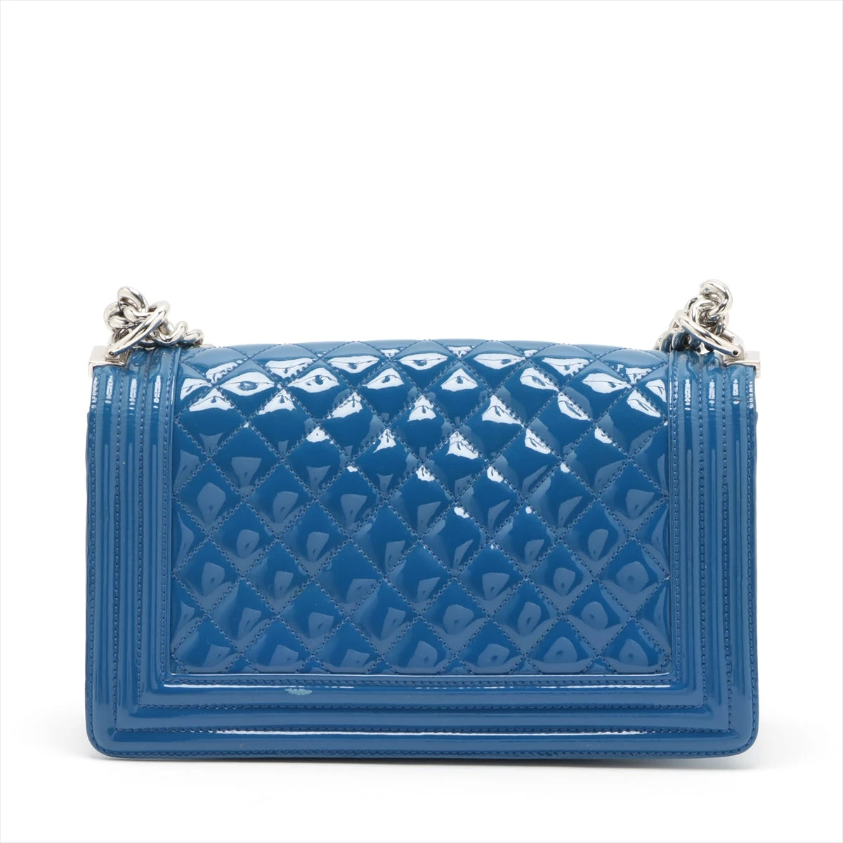 CHANEL 難あり　パテントレザー　アイコン　シルバー　ショルダーバッグ シャネル マトラッセ パテントレザー シングルフラップ ダブル