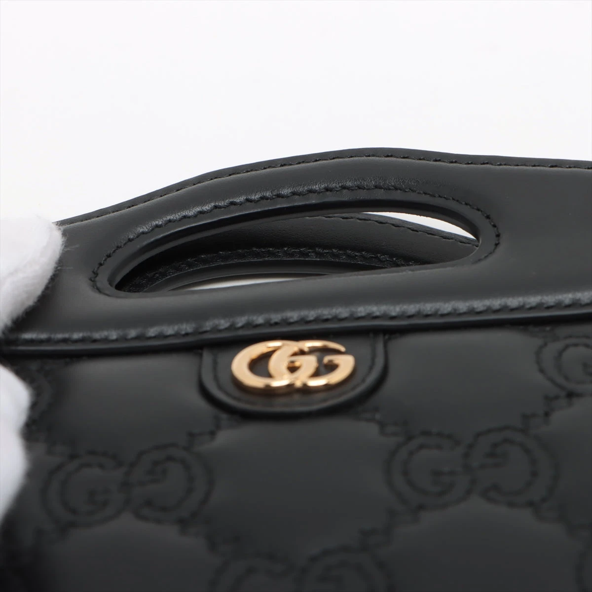 グッチ GGマトラッセ レザー 2WAYショルダーバッグ ブラック