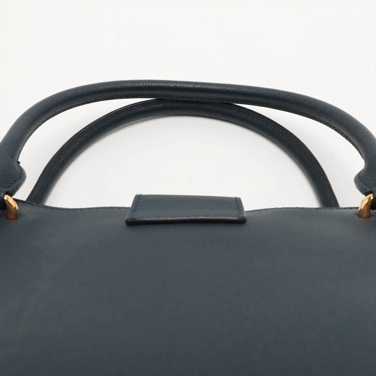 美品【バーバリー】レザートートバッグ ネイビー 2way バーバリー レザー 2WAYトートバッグ ネイビー YP020848｜中古