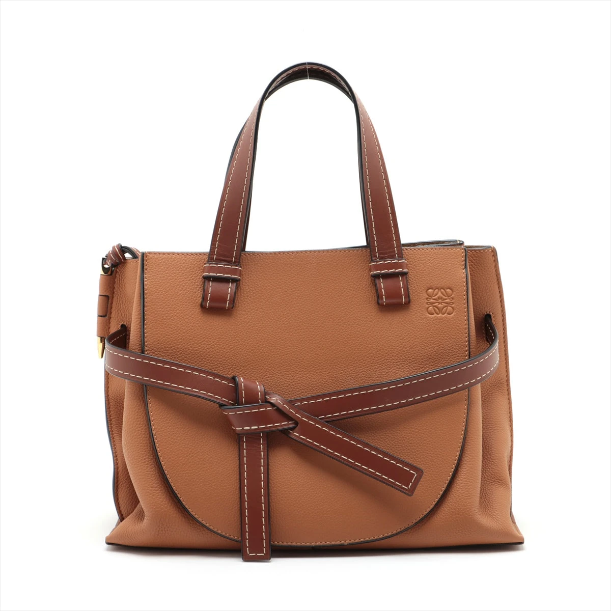ロエベ　ゲートトップハンドル2wayショルダーバッグ　ブラウン-キャメル LOEWE ロエベ ハンドバッグ/ゲート トップハンドル ミニ