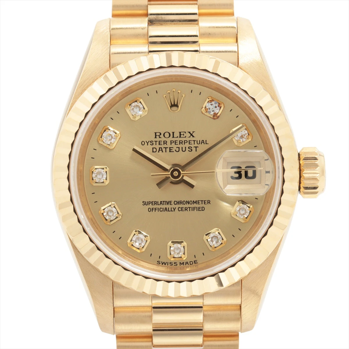 ロレックス デイトジャスト 69178G YG AT シャンパン文字盤 あまりごま2