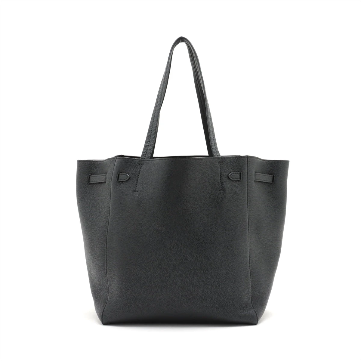 良品 セリーヌ レザー フォールドカバ ハンド ショルダー トート バッグ 黒 CELINE 超美品 セリーヌ スモール フォールドカバ 2WAY