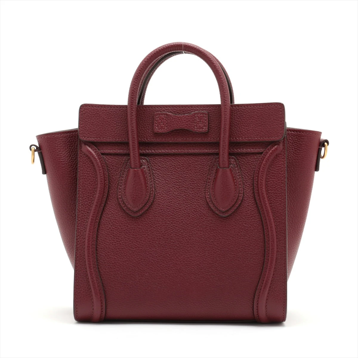 セリーヌ ラゲージ ナノショッパー レザー 2WAYハンドバッグ ボルドー