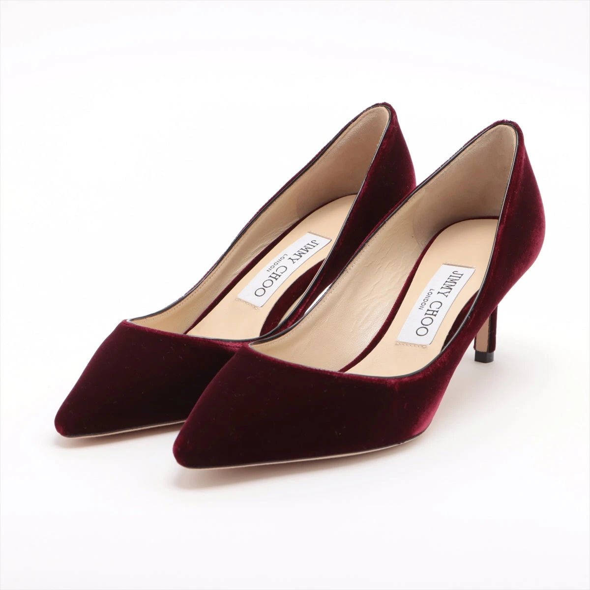 ジミーチュウ ベロア パンプス 37 レディース レッド A2504003｜中古