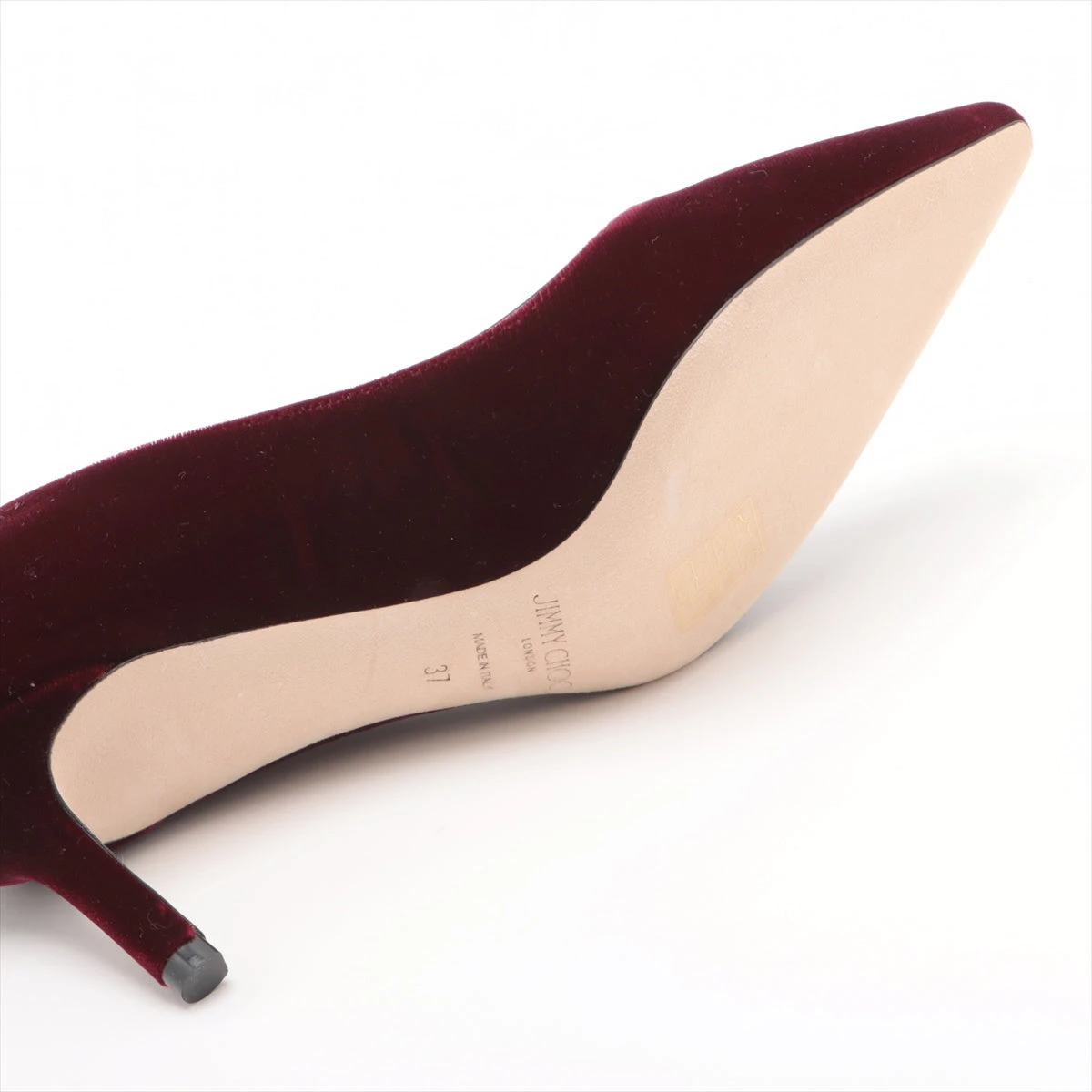 ジミーチュウ ベロア パンプス 37 レディース レッド A2504003
