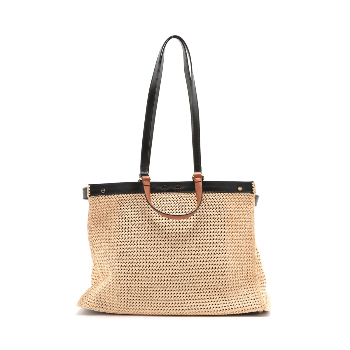 フェンディ ピーカブー エックスライト ラフィア×レザー トート