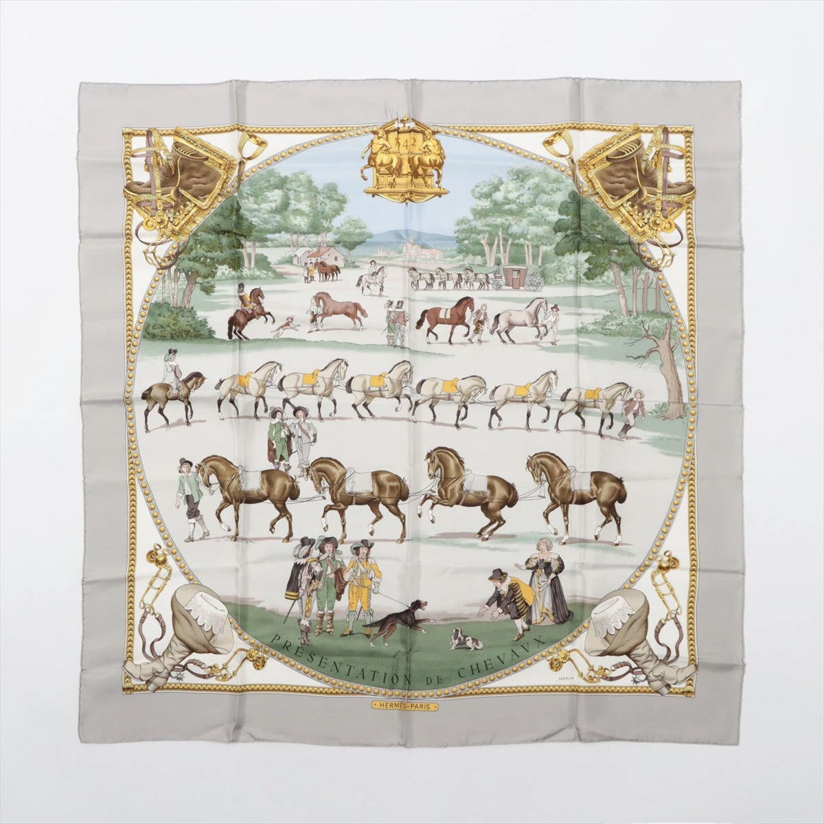エルメス カレ 90 PRESENTATION DE CHEVAUX 馬の