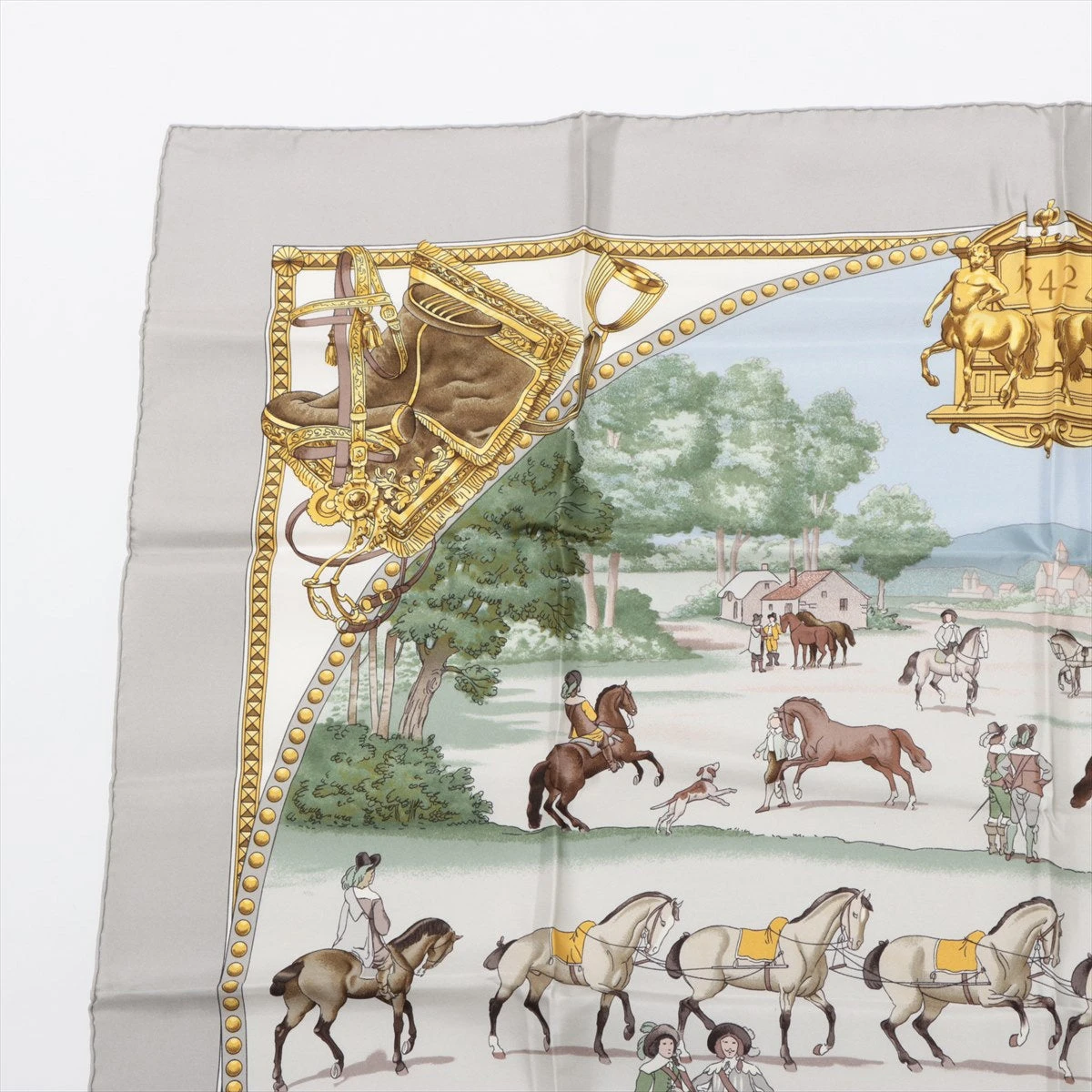 HERMES エルメス カレ 90 PRESENTATION de CHEVAVX 馬の
