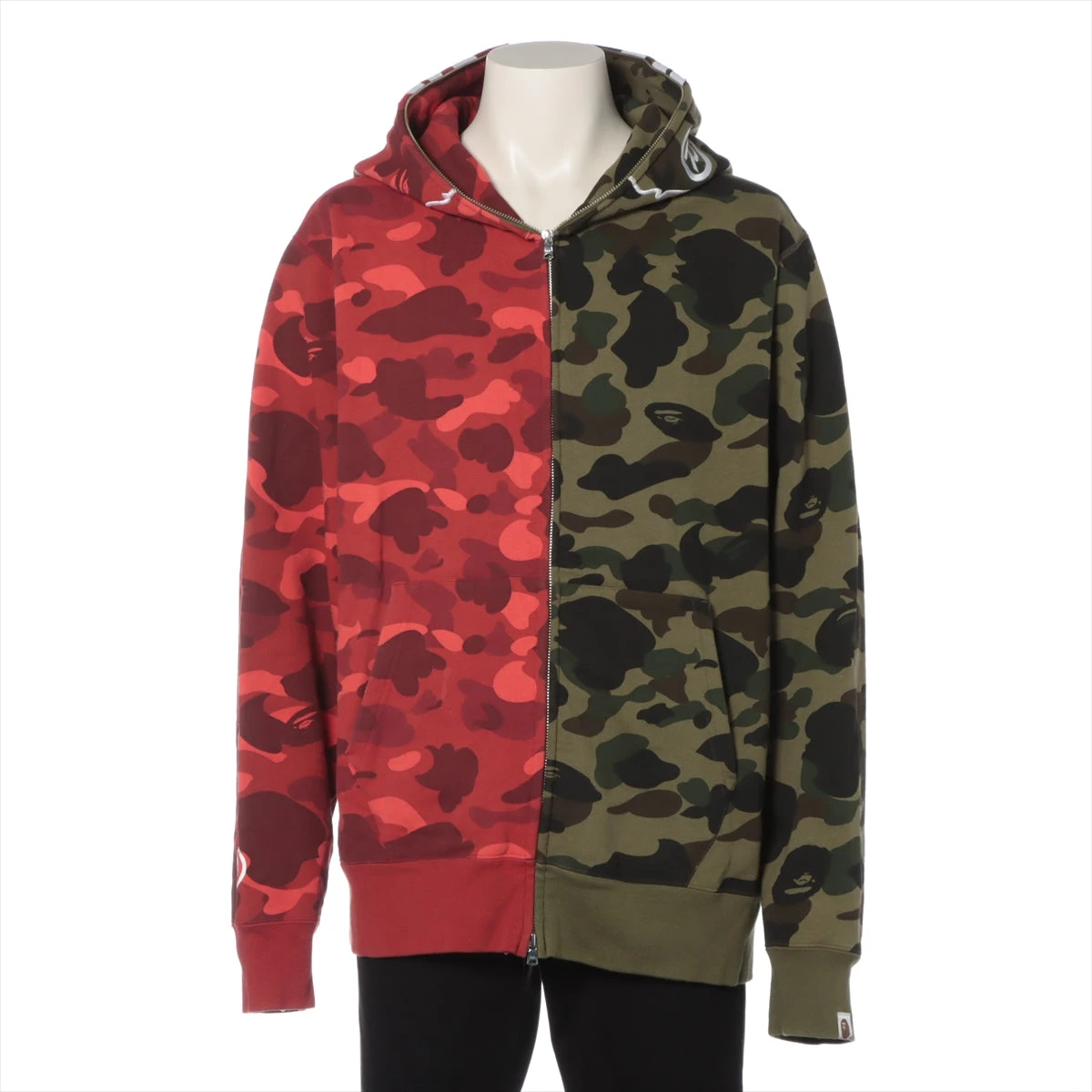 BAPE レッドカモフラージュ ジップアップフーディ