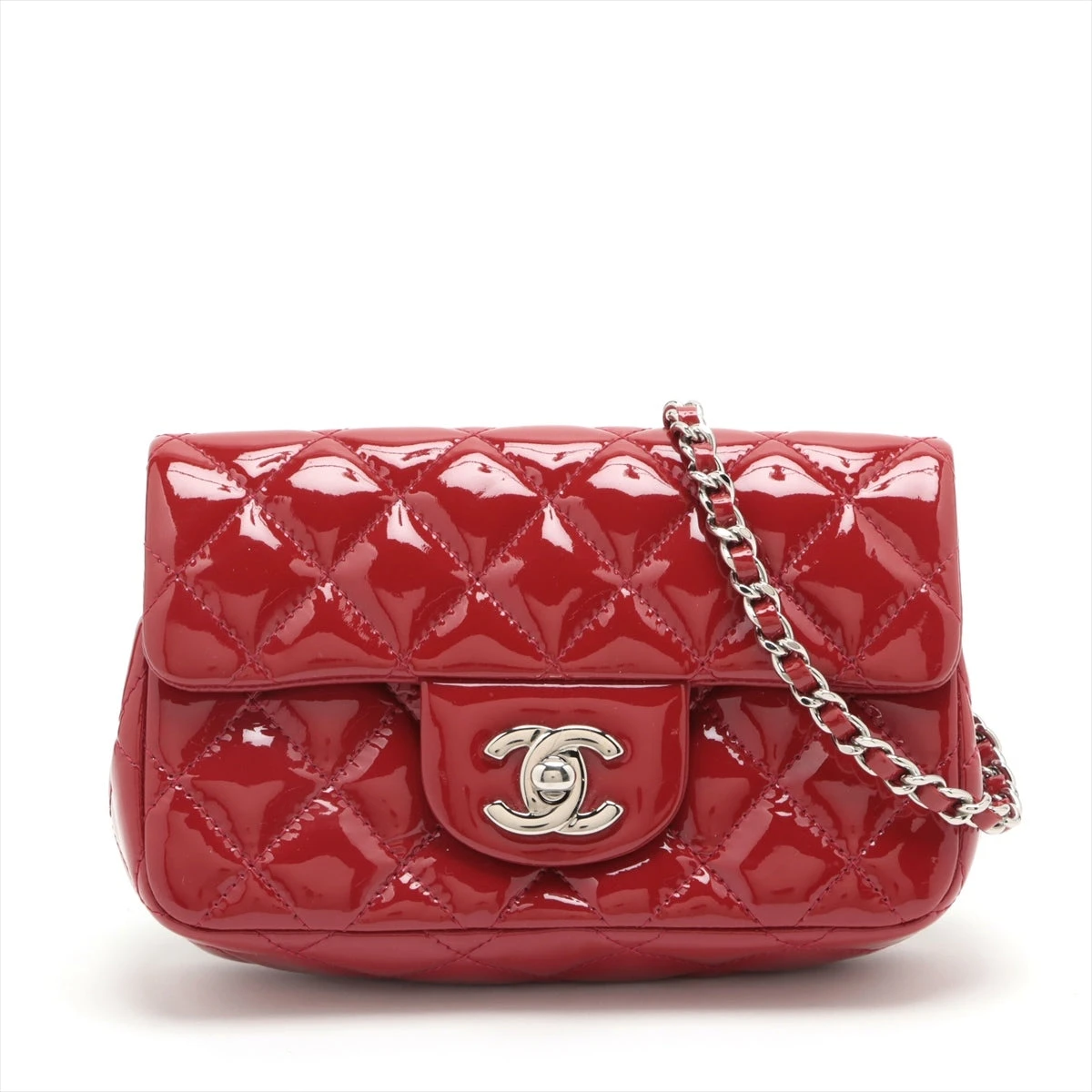 【正規品】CHANEL シャネル ココマーク マトラッセ パテント 赤 シャネル ミニマトラッセ パテントレザー シングルフラップ