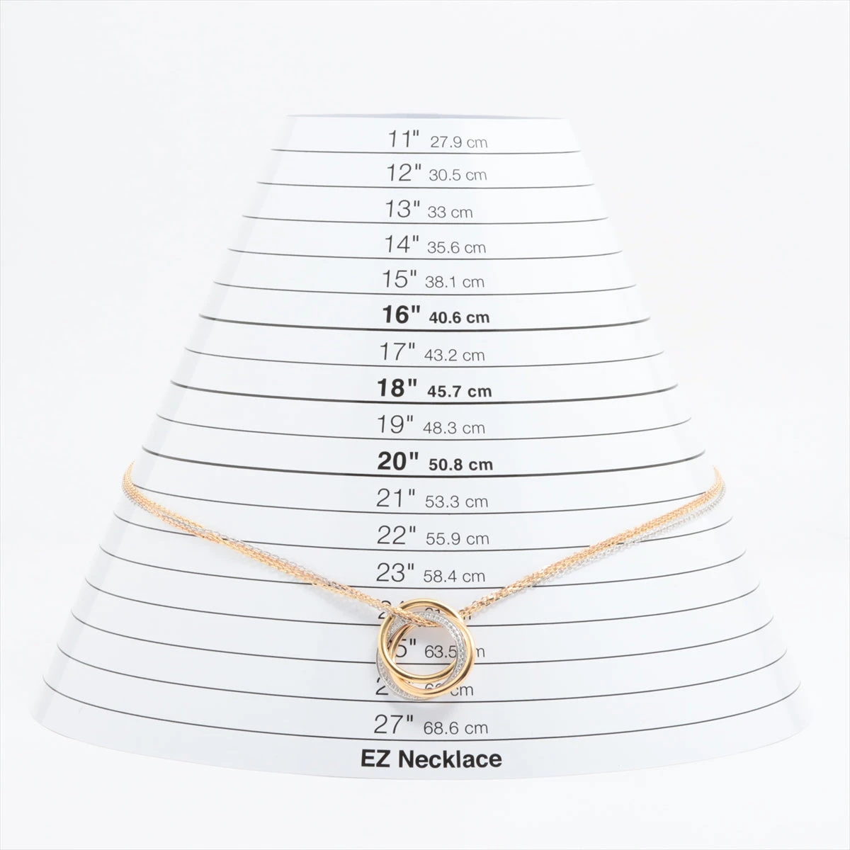 カルティエ トリニティ パヴェ ダイヤ ネックレス 750(YG×PG×WG) 20.2g 