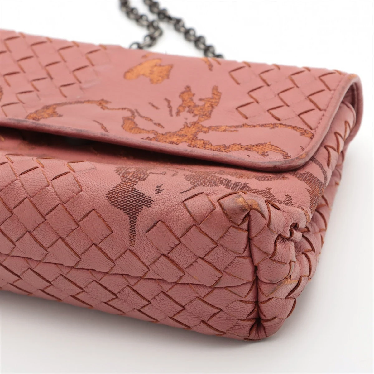 ボッテガヴェネタ イントレチャート レザー チェーンショルダー