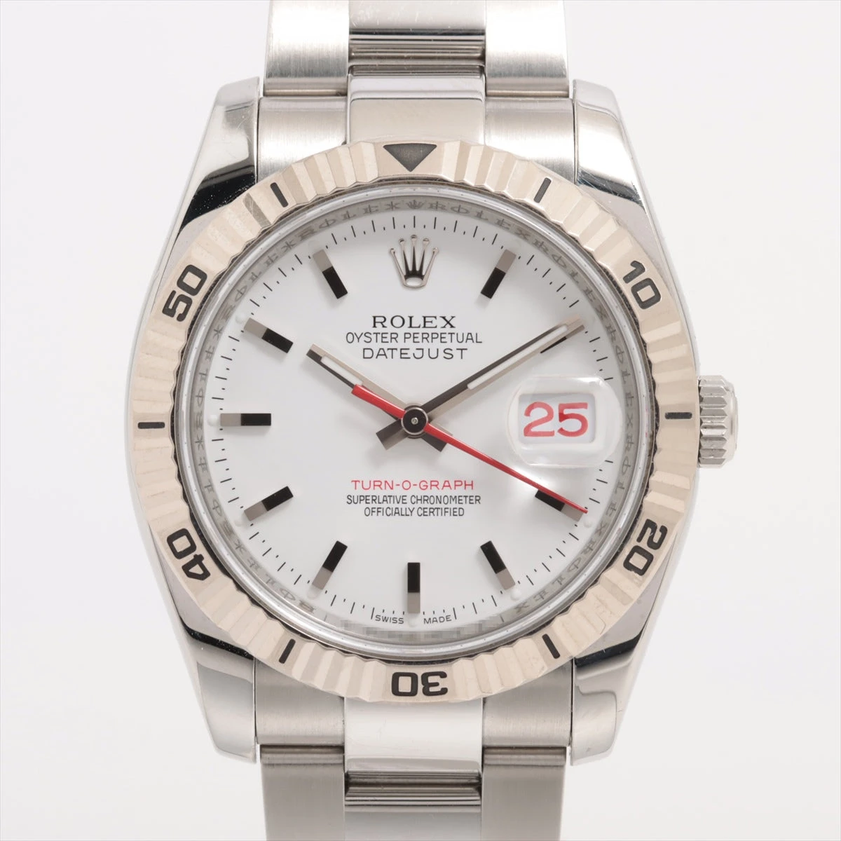 ロレックス デイトジャスト ターノグラフ 116264 SS×WG AT 白文字盤