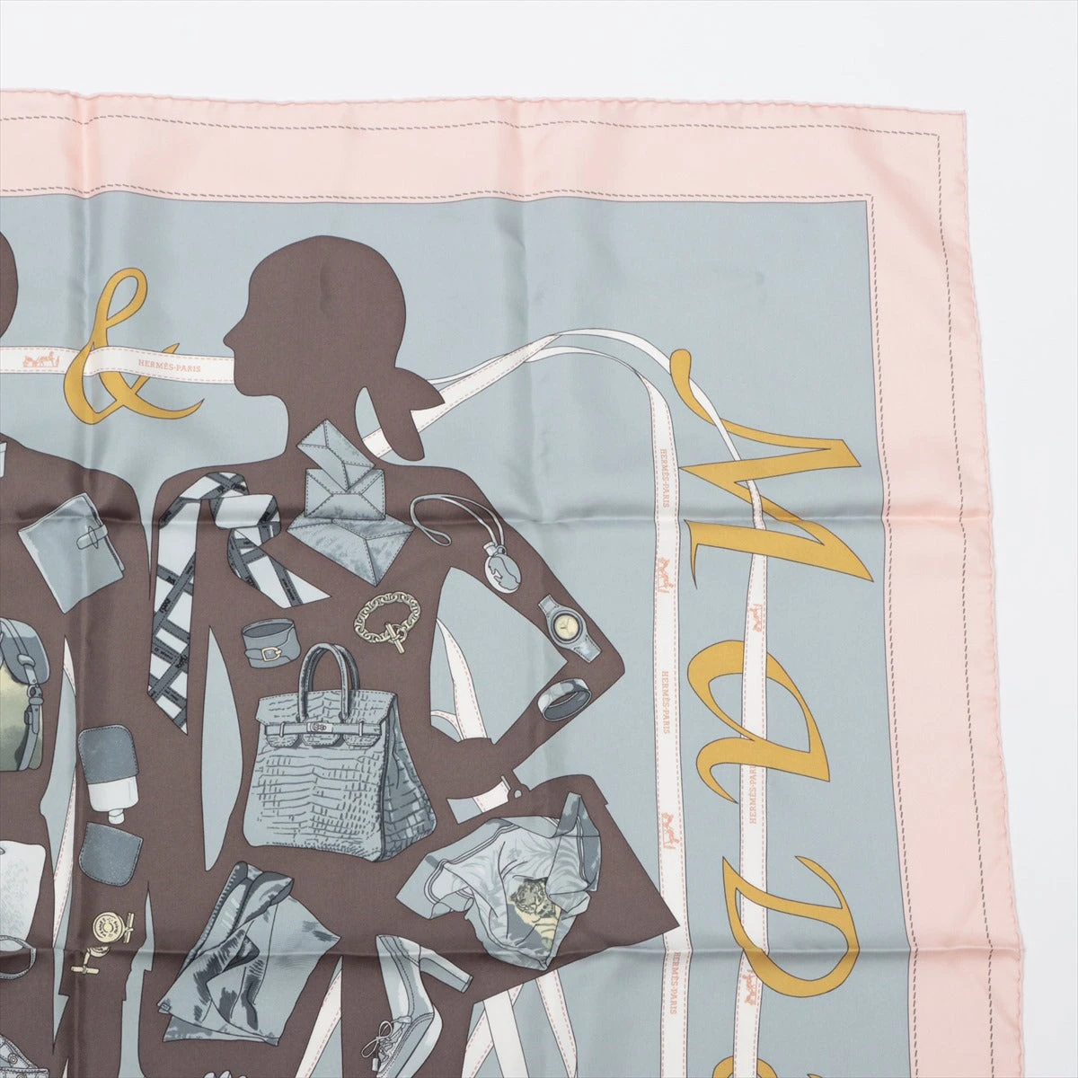 エルメス カレ90 Monsieur et Madame スカーフ シルク ピンク エルメス カレ90 Monsieur et Madame スカーフ シルク ピンク