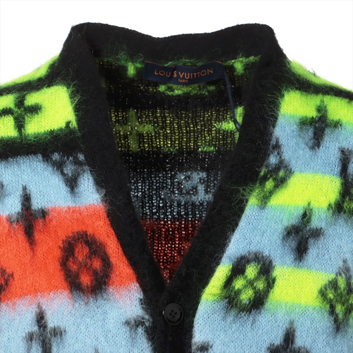 ヴィトン 22AW モヘヤ×ナイロン×ウール カーディガン XXL メンズ