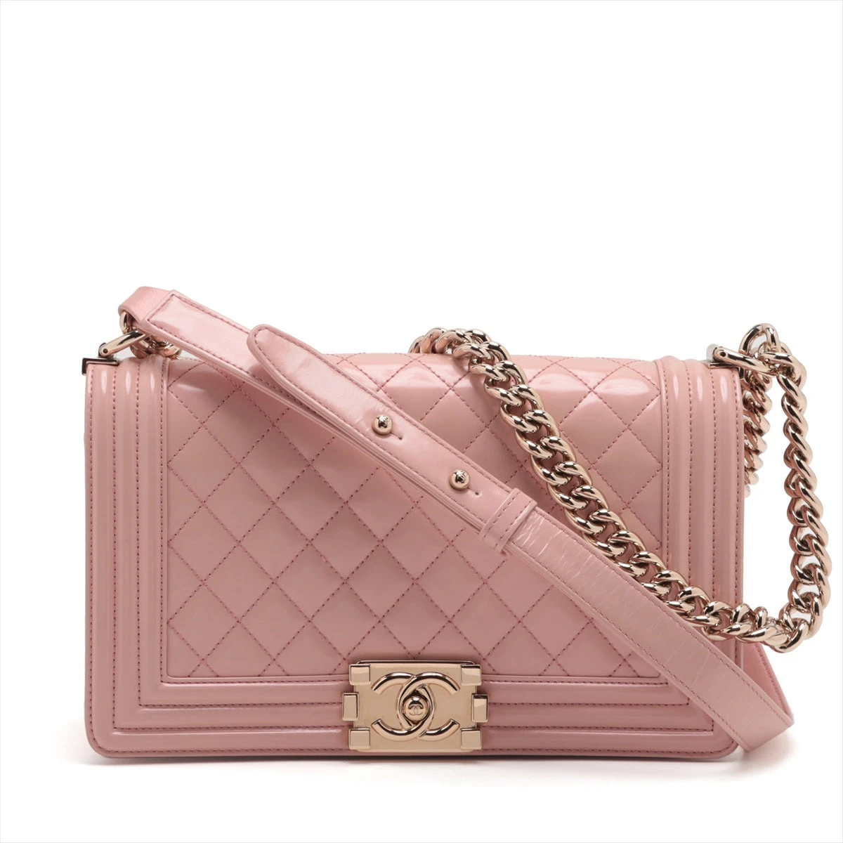 シャネル ボーイシャネル パテントレザー チェーンショルダー