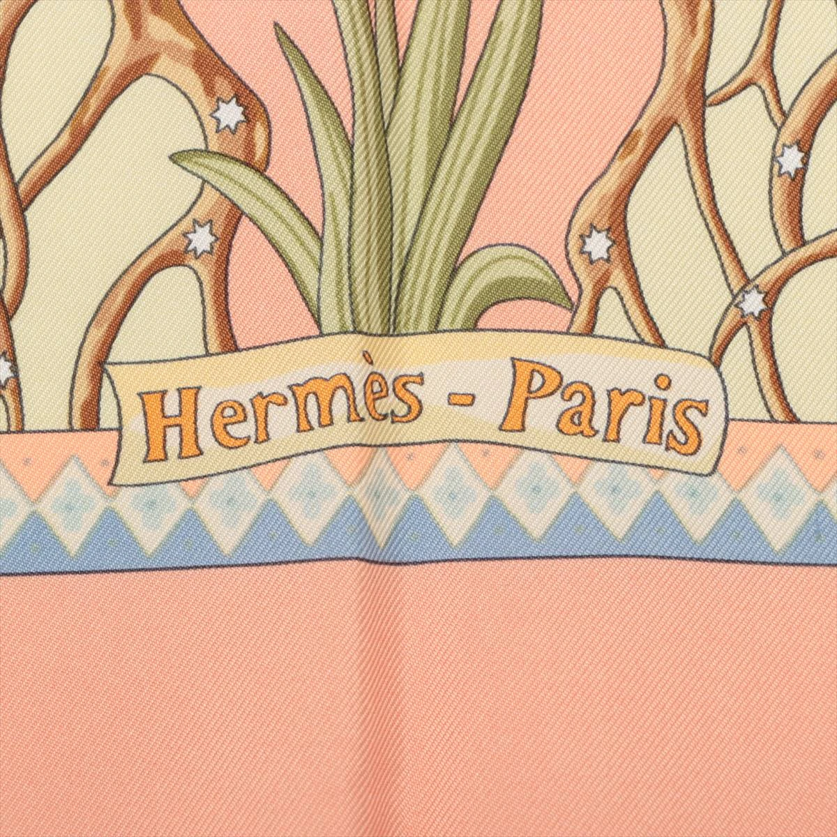 エルメス カレ90 Axis Mundi 世界中心軸 スカーフ シルク ピンク