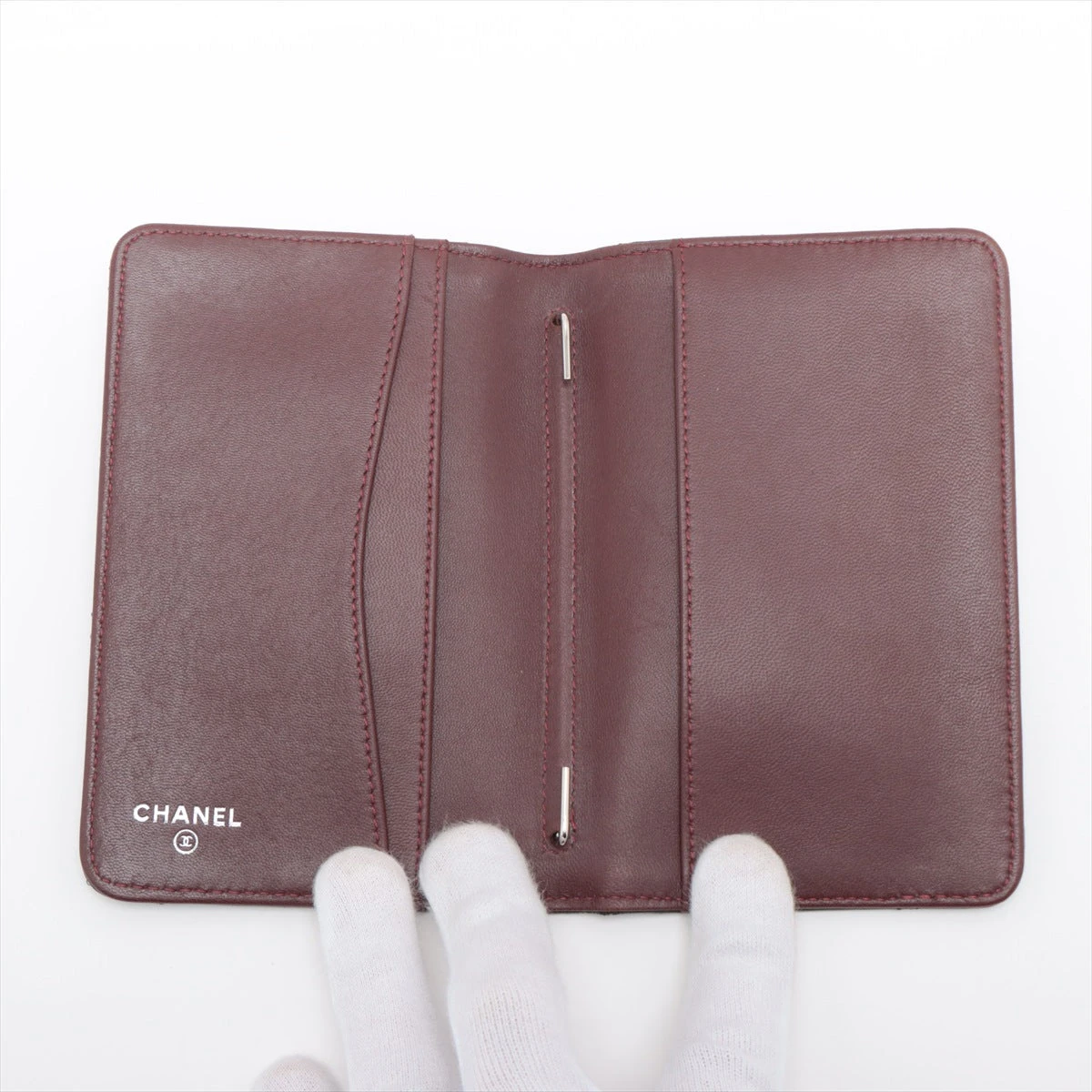 シャネル マトラッセ ラムスキン 手帳カバー ブラック シルバー金具 13