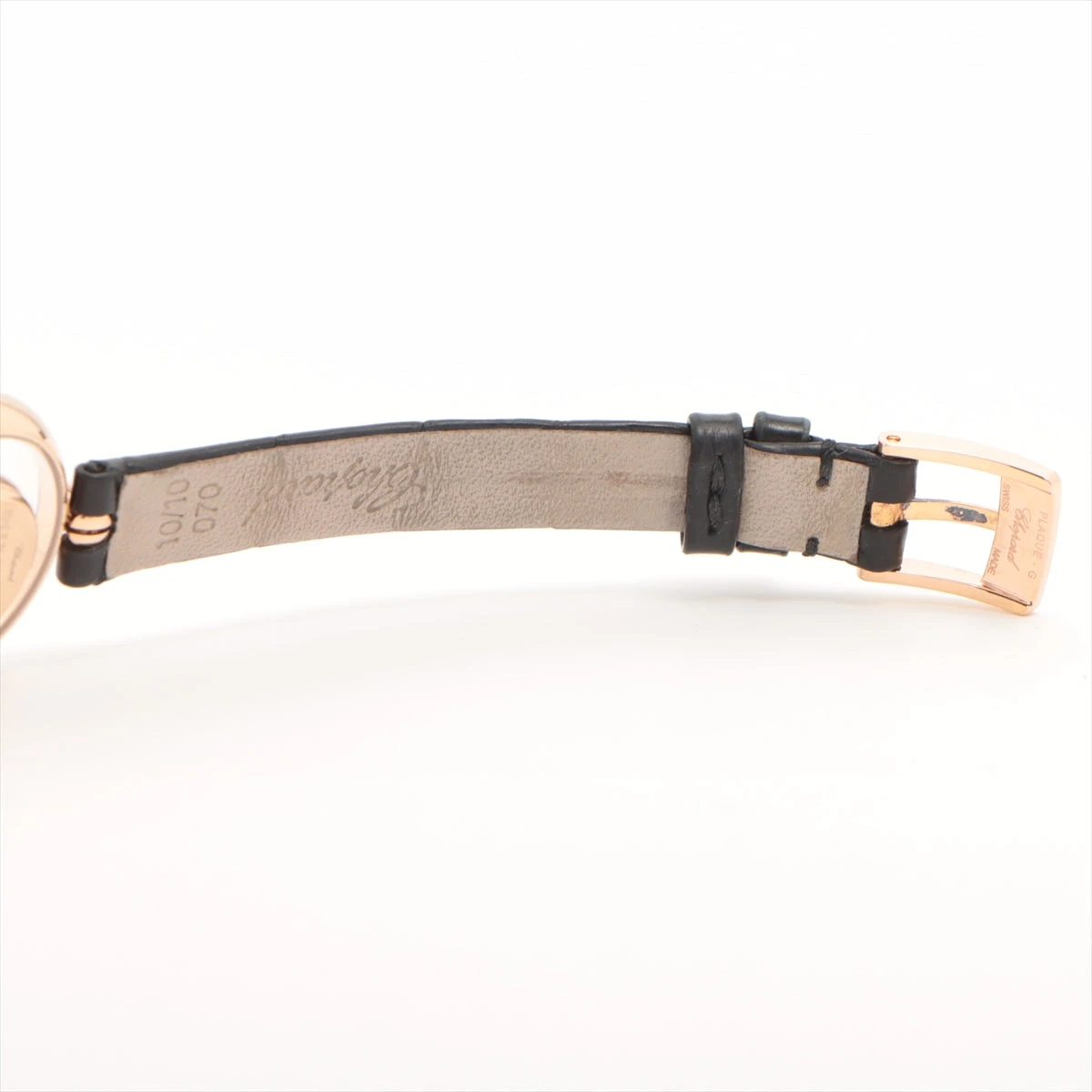 ショパール ハッピーダイヤモンド 4030672 PG×革 QZ シェル文字盤