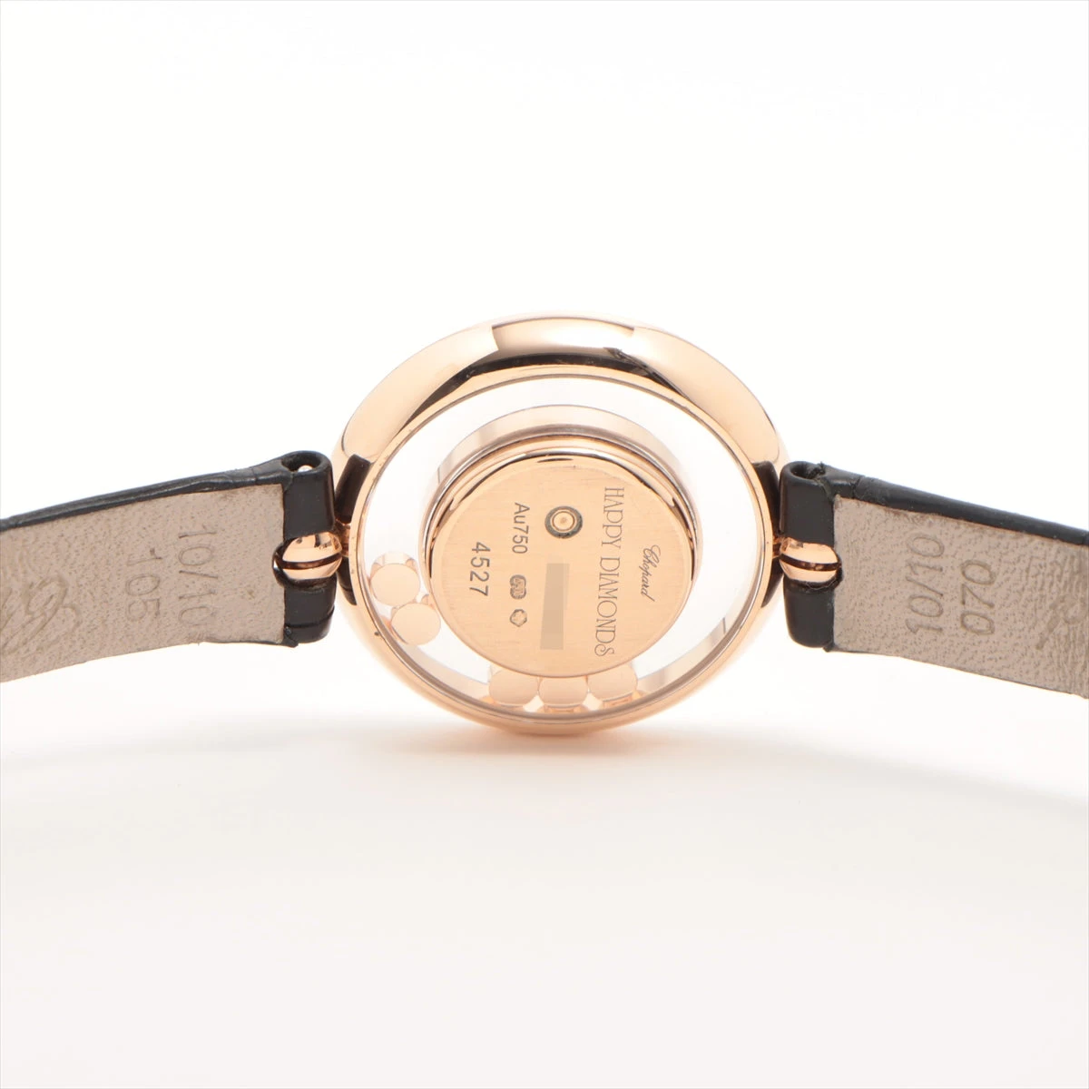 ショパール ハッピーダイヤモンド 4030672 PG×革 QZ シェル文字