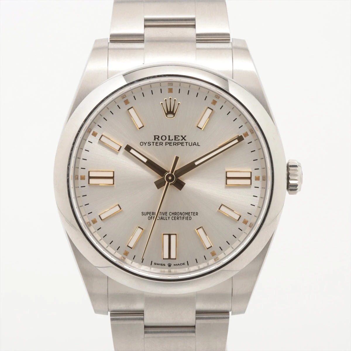 ロレックス オイスターパーペチュアル 124300 SS AT シルバー文字盤 ケースサイド傷